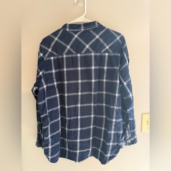 Vanilla Star Button Up Long Sleeve Plaid Flannel Womans SZ XXL Blue White Casual - Picture 7 of 10